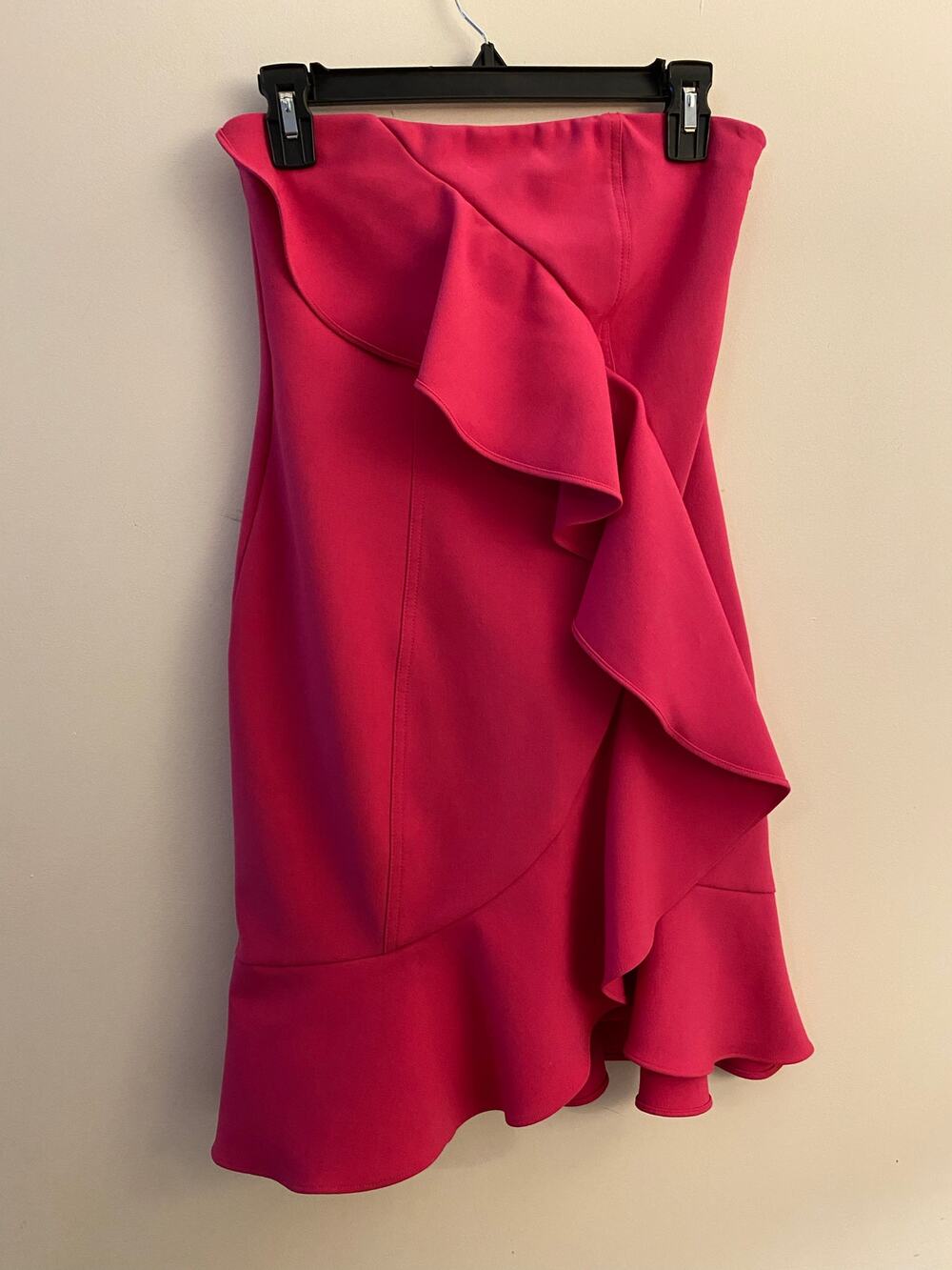 Likely Monetta Strapless Ruffle Mini Dress Hot Barbie Pink Semi Formal EUC 6